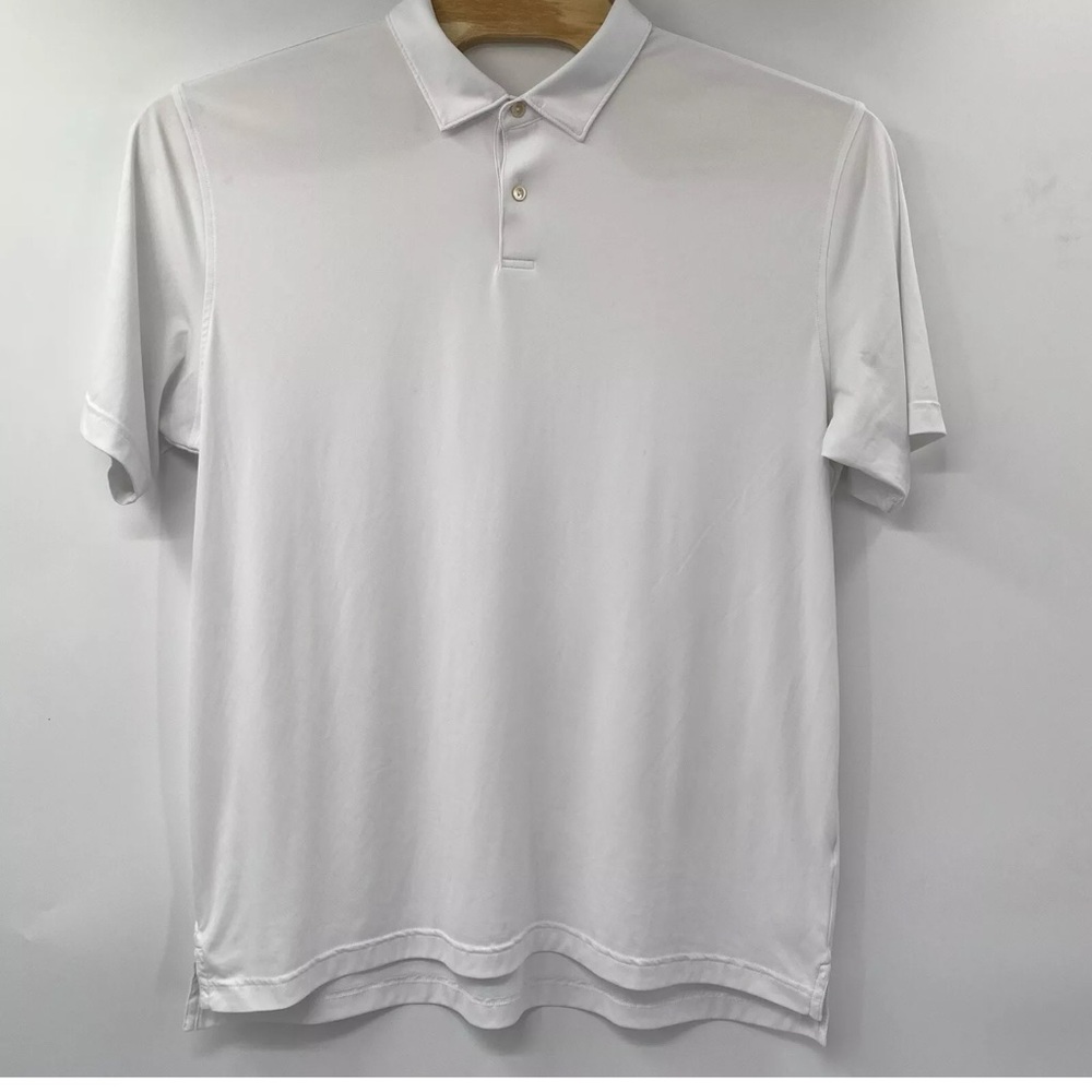 Peter Millar Men's XL Stretch Featherweight UPF 50+ White Short Sleeve Polo